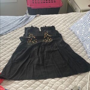 SHEIN Black Mini Dress with Gold Accents